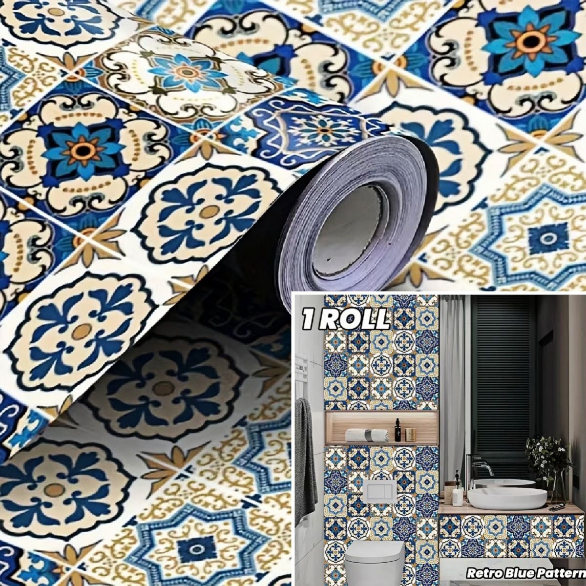 American Style Plaid Wallpaper Kitchen Oil-proof Waterproof Sticker Bedroom Living Room Background Wall Thickened_maomaolike.com
