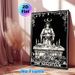 The Magician Tarot Painting Poster, Monochrome Gothic Style Poster, Mysterious Occult-inspired Design With Crystal Ball, Candles And Spellbook_maomaolike.com