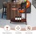 Vintage Globe Rolling Wine Bar Cart With Extra Shelf_maomaolike.com