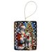 Bedlington Terrier And Santa Claus Porcelain Ornament Christmas Tree Hanging Decorations For Home Christmas Holiday, Rectangle, Gift, Multicolor_maomaolike.com