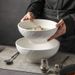 Minimalist High-End Ceramic Instant Noodle Soup Rice Salad Fruit Large Frosted Stone Pattern Bowl_maomaolike.com