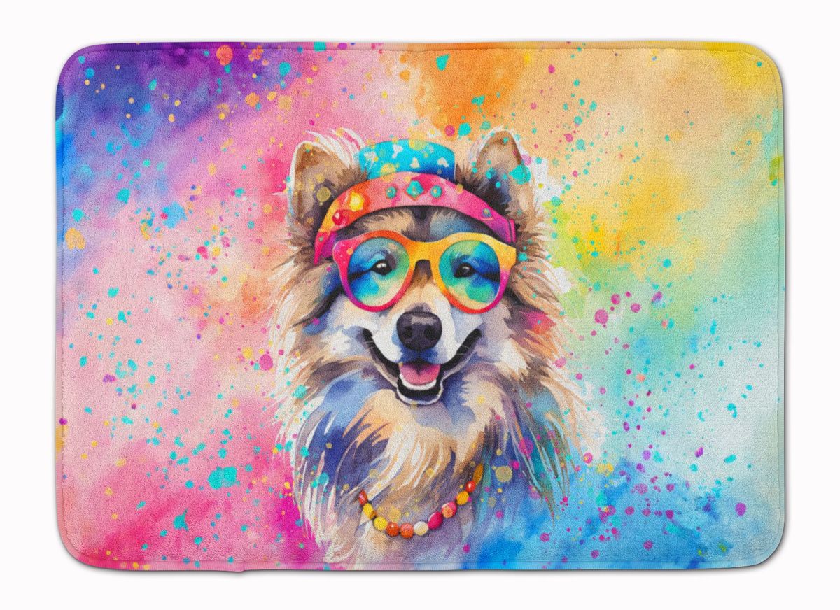 Keeshond Hippie Dawg Memory Foam Kitchen Mat Machine Washable Anti-Fatigue Mat Cushion Comfort Bath Mat Or Kitchen Rug_maomaolike.com