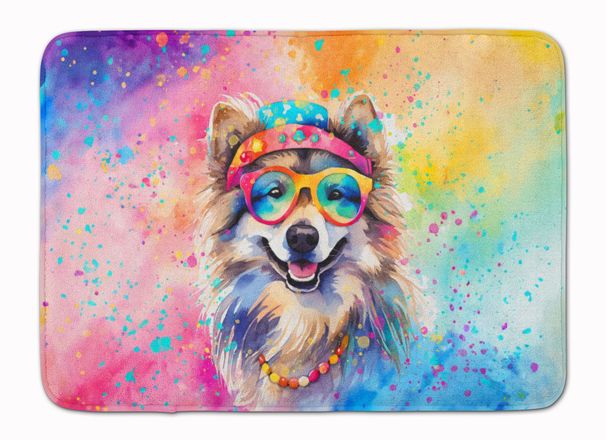 Keeshond Hippie Dawg Memory Foam Kitchen Mat Machine Washable Anti-Fatigue Mat Cushion Comfort Bath Mat Or Kitchen Rug_maomaolike.com