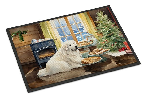 Great Pyrenees Christmas Cookies Doormat Front Door Mat Indoor Outdoor Rugs For Entryway, Non Slip Washable Low Pile, 24H X 36W_maomaolike.com