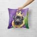 Black Pug King Of Mardi Gras Throw Pillow Machine Washable, Indoor Outdoor Decorative Pillow For Couch, Bed Or Patio, 18Hx18W_maomaolike.com