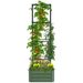 Outsunny Galvanized Raised Garden Bed, 24" X 24" X 11.75" Outdoor Planter Box With Trellis Tomato Cage And Open Bottom For Climbing Vines, Vegetables, Flowers In Backyard, Garden, Patio, Green_maomaolike.com