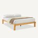 Solid Wood Adjustable Bed, King Size Japanese Joinery Bed With Head Elevation, 1200 Lbs Capacity, Rustic & Mid-Century Modern Design, Rubberwood Platform Bed, Easy Assembly, Oak_maomaolike.com