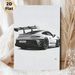 Sports Car Painting Poster, Sleek Monochrome 2022 GT3 RS Racing Car Poster, Stylized High-performance Automotive Artwork, Ideal For Garage, Man Cave_maomaolike.com