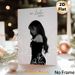 Monochrome Female Portrait Painting Poster, Elegant Black-and-white Portrait With Minimalist Line Art Floral Accents Poster, Sophisticated Wall Decor_maomaolike.com