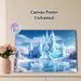 Ice Castle Painting Poster, Enchanting Icy Fantasy Scene With Ice Swans & Snowy Trees Poster, Magical Winter-themed Decor Ideal For Bedroom, Living_maomaolike.com