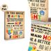 Autism Awareness Family Statement Painting Poster, Vintage Colorful Typography & Puzzle Heart Poster, Warm Supportive Message With Hope For Home Wall_maomaolike.com
