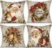 Christmas Pillow Covers 18x18 Inch Set Of 4 Santa Claus Reindeer Decorative Vintage Throw Pillow Covers Winter Retro Farmhouse Decoration For Home Couch BTHZ-140B18_maomaolike.com