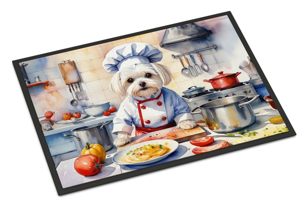 Maltese The Chef Doormat Front Door Mat Indoor Outdoor Rugs For Entryway, Non Slip Washable Low Pile, 24H X 36W_maomaolike.com