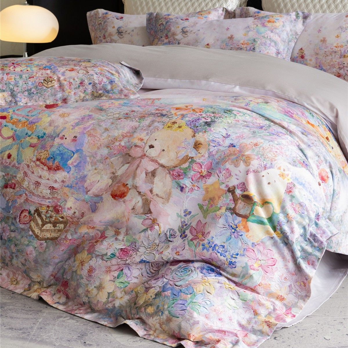 Modern Style All-Cotton Ultra-Soft Mousse Brushed Four-Piece Set Autumn Winter Thickened Warm Bedding Home Textile Birthday Party_maomaolike.com
