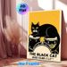 Black Cat Jazz Club Painting Poster, Vintage Graphic Black Cat On Drums Poster, Retro Artistic Decor Ideal For Music Room, Living Room, Jazz Bar_maomaolike.com