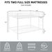 Full Over Full Bunk Bed, Heavy Duty Metal Bunk Bed Frame With Built-in Ladder And Safety Guard Rail, Low Metal Bunk Bed Frame For Kids, No Boxspring Required, For Small Spaces, White_maomaolike.com