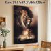 Religious Lion & Jesus Crucifixion Painting Poster, Vintage Textured Dual-image Poster, Thought-provoking Religious Artwork Ideal For Home, Prayer_maomaolike.com