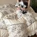 Wholesale INS French Retro Floral Four-Piece Girly Princess Style Pleated Lace Pure Cotton 4-Piece Set_maomaolike.com