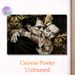 Gothic Monster Couple Painting Poster, Vintage Dark-toned Tattooed Monster Pair With Ornate Golden Filigree Poster, Unique Gothic Art Ideal For_maomaolike.com