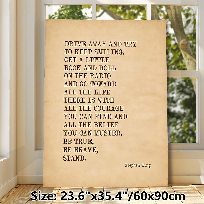 Inspirational Quote Painting Poster, Vintage-toned Text Art Poster, Motivational Words About Courage And Belief, Ideal For Home Office And Living Room_maomaolike.com