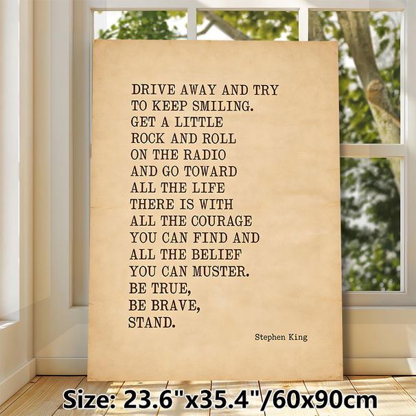Inspirational Quote Painting Poster, Vintage-toned Text Art Poster, Motivational Words About Courage And Belief, Ideal For Home Office And Living Room_maomaolike.com