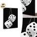 Fuzzy Dice Painting Poster, Monochrome Retro Hanging Fluffy Dice Poster, Nostalgic Stylish Decor Ideal For Home, Game Room, Garage_maomaolike.com