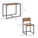 HOMCOM 3-Piece Industrial Dining Table Set For 2, Kitchen Table And Chairs, Dining Room Sets For Small Spaces_maomaolike.com