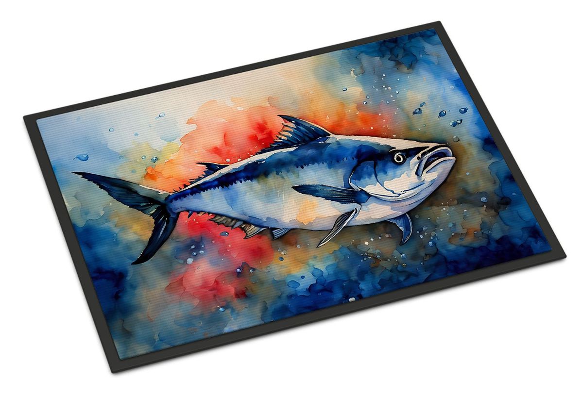 Bluefin Tuna Doormat Front Door Mat Indoor Outdoor Rugs For Entryway, Non Slip Washable Low Pile, 24H X 36W_maomaolike.com
