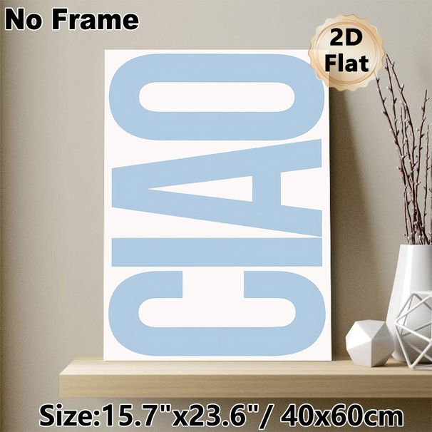 Abstract Geometric Typography Painting Poster, Soft Light Blue Minimalist Graphic Poster, Sleek Modern Aesthetic Ideal For Living Room, Office And_maomaolike.com