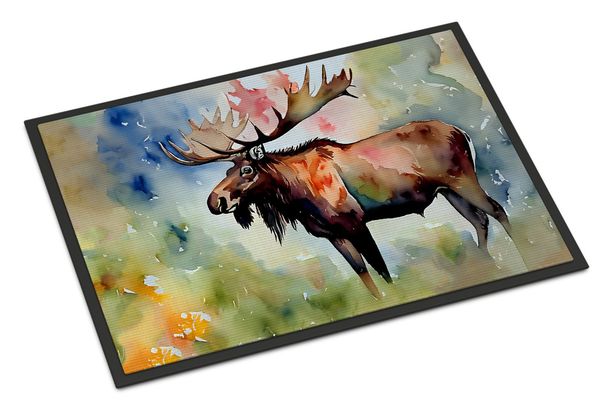 Moose Doormat Front Door Mat Indoor Outdoor Rugs For Entryway, Non Slip Washable Low Pile, 24H X 36W_maomaolike.com