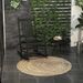 Wooden Outdoor Rocking Chair With Armrests, High Back For Garden, Patio, Balcony, Porch, Black_maomaolike.com