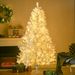 6 Ft Tall Prelit Artificial Christmas Tree Holiday Décor With 638 Branches, 220 Warm White LED Lights, Auto Open, White_maomaolike.com