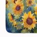Sunflowers In Watercolor Memory Foam Kitchen Mat Machine Washable Anti-Fatigue Mat Cushion Comfort Bath Mat Or Kitchen Rug_maomaolike.com