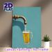 Creative Beer Themed Painting Poster, Whimsical Surreal Scene Poster, Unique Eye-catching Decor Ideal For Home Bar, Kitchen Or Lounge_maomaolike.com