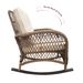 3Pcs Outdoor Patio Wicker Rocking Porch Chair With Waterproof Cushions,Khaki_maomaolike.com
