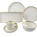 Nordic Gold-Trimmed 32-Piece Ceramic Dinnerware – Striped Bowls, Plates Cups | Elegant Coffee Dessert Dish Set For_maomaolike.com