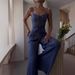 Women's Clothing summer new pure desire sexy hollow strap top casual wide leg pants suit_maomaolike.com