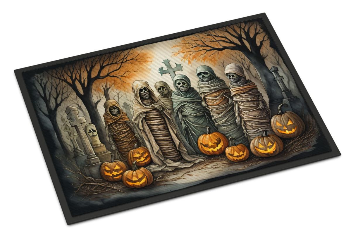 Mummies Spooky Halloween Doormat Front Door Mat Indoor Outdoor Rugs For Entryway, Non Slip Washable Low Pile, 24H X 36W_maomaolike.com