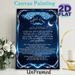 Ayatul Kursi Islamic Painting Poster, Luminous Blue Ornate Border Starry Night Crescent Moon Poster, Sacred Quranic Verse Decor Suitable For Home_maomaolike.com