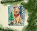 Golden Retriever Christmas Porcelain Ornament Christmas Tree Hanging Decorations For Home Christmas Holiday, Rectangle, Gift, Multicolor_maomaolike.com