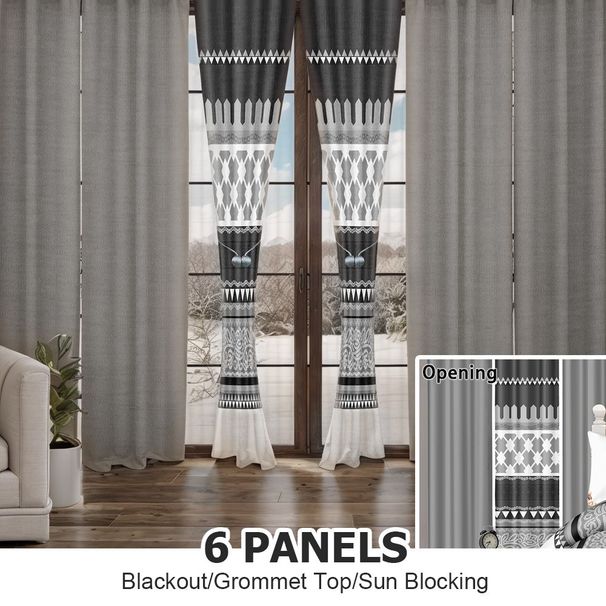 6 Piece In A Bag Curtain Set, Upgraded Luxury Curtain Set, Bamboo Microfiber All Season Curtain Set For Home, With Gift Bag_maomaolike.com