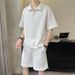 Men's Clothing Ice silk sports suit men summer light luxury men's clothing brand loose short sleeved Polo shirt half zipper_maomaolike.com