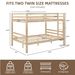 Full Over Full Bunk Bed With Thick Posts,Wooden Bunk Bed With High Guardrail And Ladder For Kids, Teens, Dorm Rooms, And Guest Rooms,No Box Spring Needed, Natural_maomaolike.com