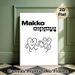 Makko Cartoon Heart Emotion Painting Poster, Minimalist Black & White Line-art Poster, Expressive Contrasting-mood Heart Figures, Chic Wall Decor_maomaolike.com