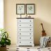 Modern 6 Drawer Dresser, Dressers For Bedroom, Tall Chest Of Drawers Closet Organizers & Storage Clothes - Easy Pull Handle, Textured Borders Living Room, Hallway,L 29.53''*W15.75''*H48.03''White_maomaolike.com