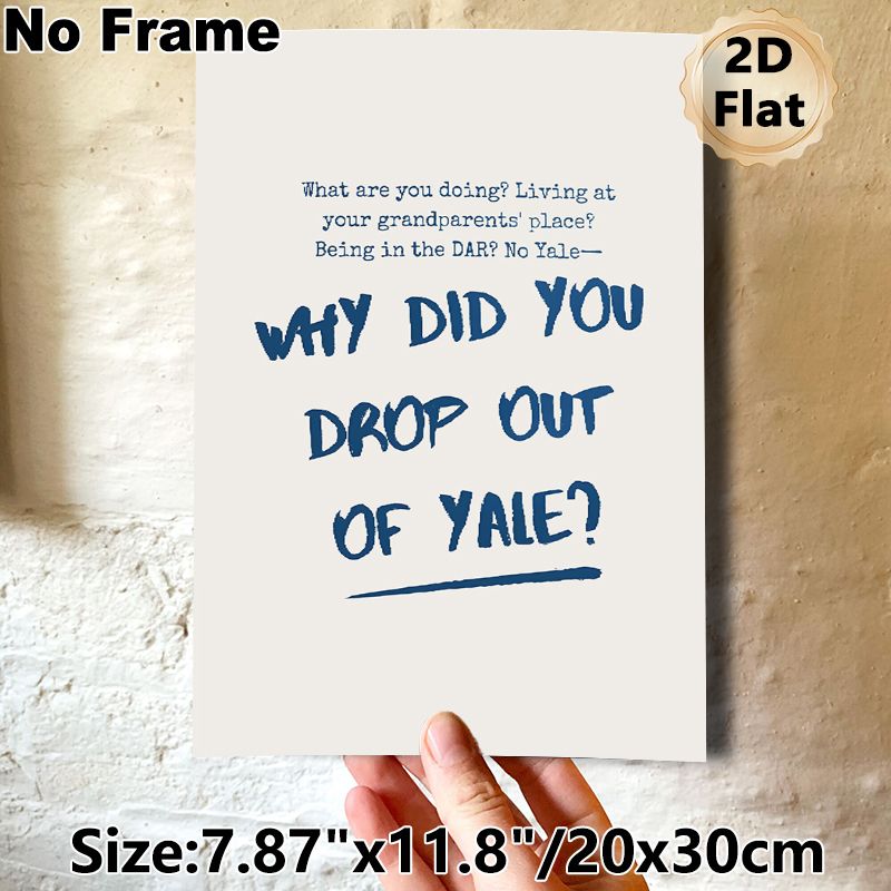 Yale Quote Themed Painting Poster, Bold Navy Typographic Poster, Witty Text Design Ideal For Bedroom, Study Room And Modern Living Space Decor_maomaolike.com