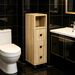 Freestanding Compact Design Bathroom Cabinet With 2 Open Cabinets, 1 Door Cabinet, 1 Drawer And 4 Rolling Wheels_maomaolike.com