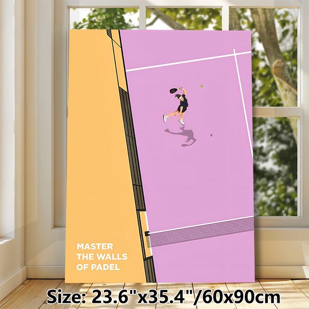 Padel Themed Painting Poster, Vibrant Flat-style Padel Player Action Scene Poster, Dynamic Sports-inspired Decor Suitable For Game Rooms, Gyms And_maomaolike.com