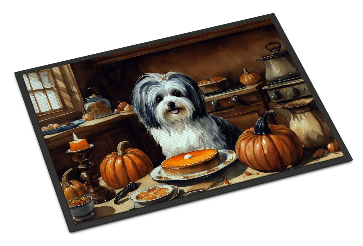 Havanese Fall Kitchen Pumpkins Doormat Front Door Mat Indoor Outdoor Rugs For Entryway, Non Slip Washable Low Pile, 24H X 36W_maomaolike.com