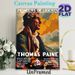 Thomas Paine Pioneers Of Liberty Painting Poster, Vibrant Retro Graphic Portrait Poster, Educational Patriotic Piece Ideal For Home Study, Office And_maomaolike.com